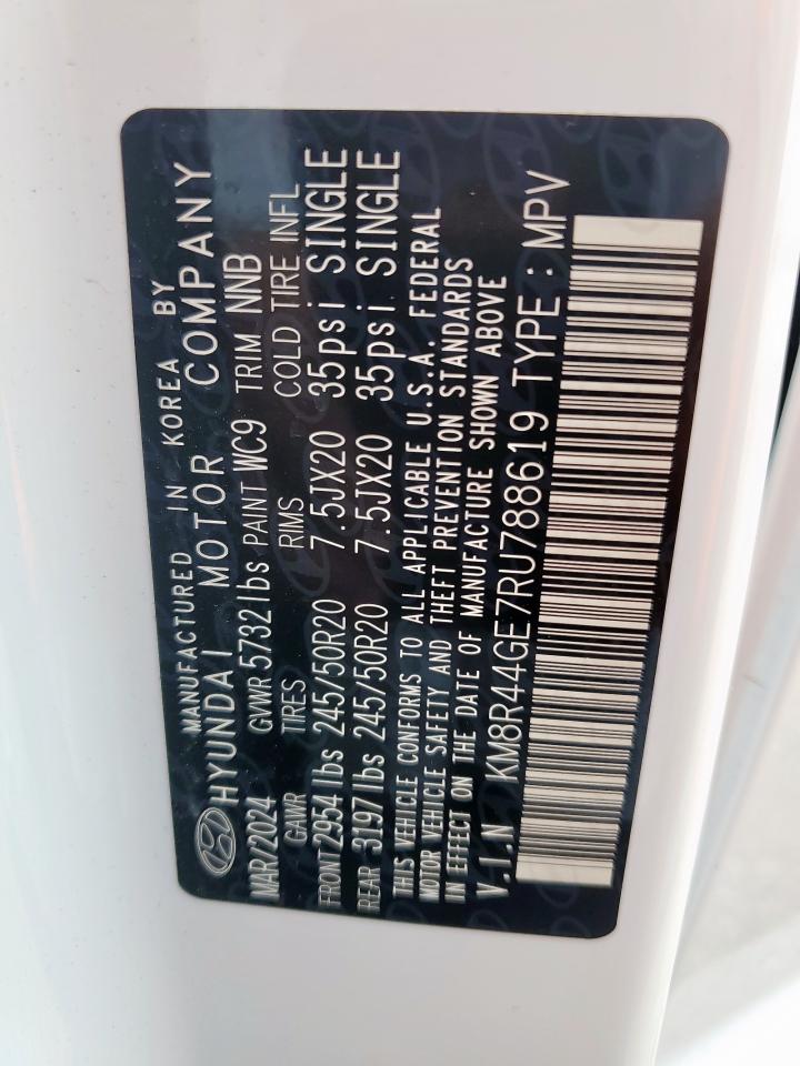 2024 Hyundai Palisade Sel Premium VIN: KM8R44GE7RU788619 Lot: 80677015