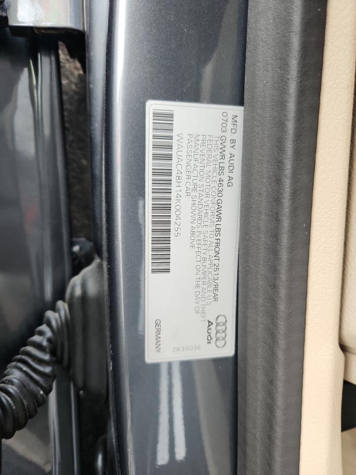 2004 Audi A4 1.8 Cabriolet VIN: WAUAC48H14K004255 Lot: 83834025