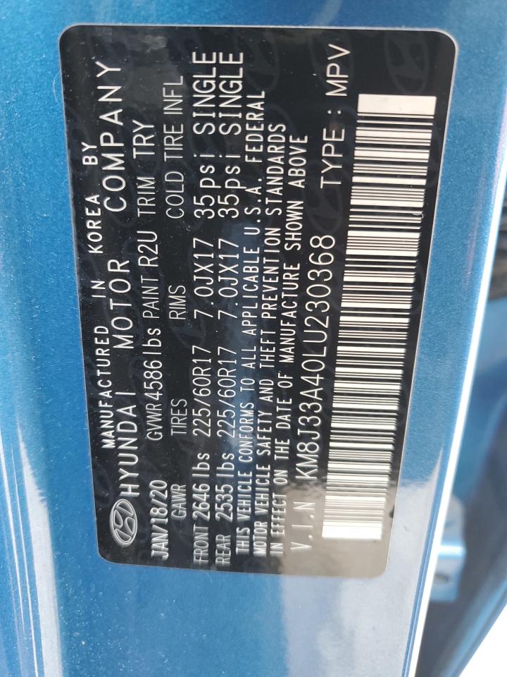 2020 Hyundai Tucson Limited VIN: KM8J33A40LU230368 Lot: 84355925