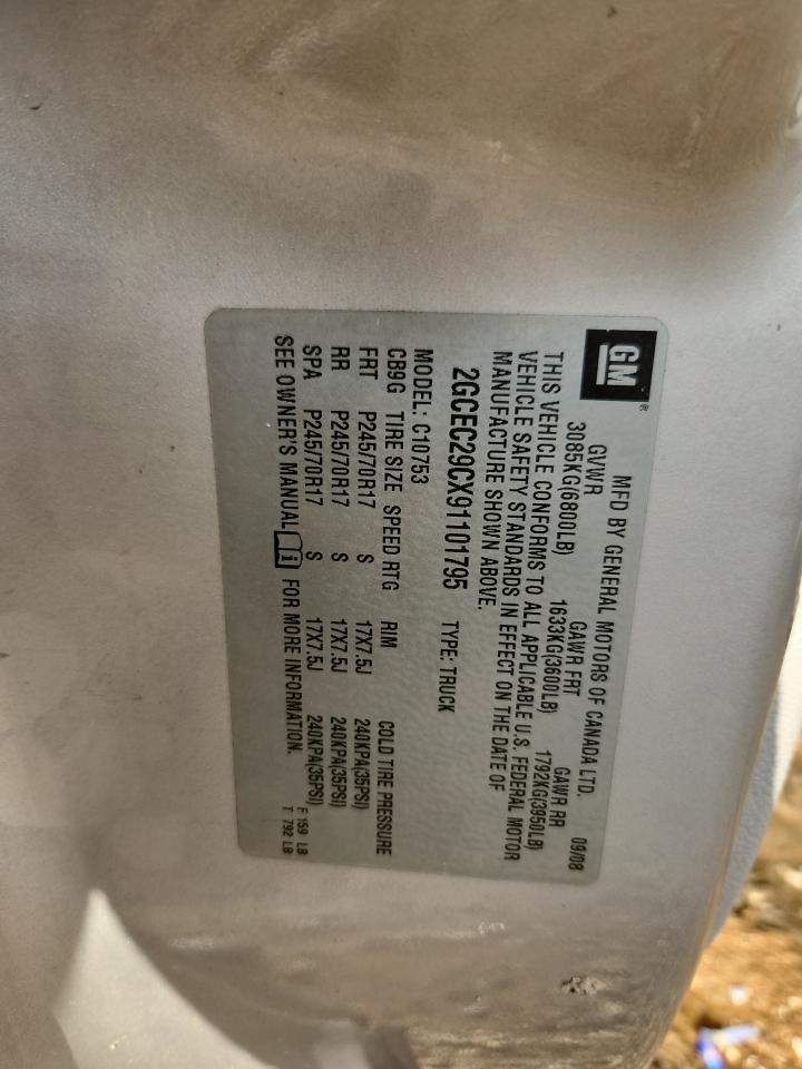 2009 Chevrolet Silverado C1500 Lt VIN: 2GCEC29CX91101795 Lot: 81501465