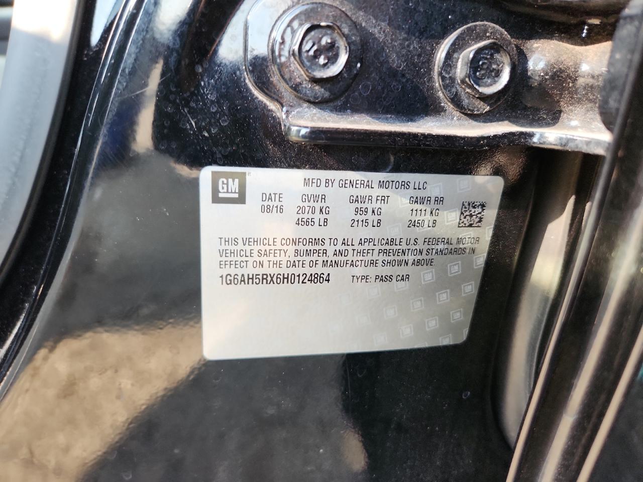 2017 Cadillac Ats Luxury VIN: 1G6AH5RX6H0124864 Lot: 81080145