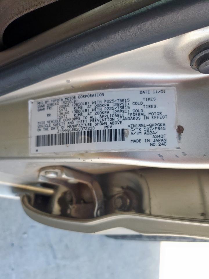 2002 Toyota 4Runner Sr5 VIN: JT3HN86R620372233 Lot: 81184415