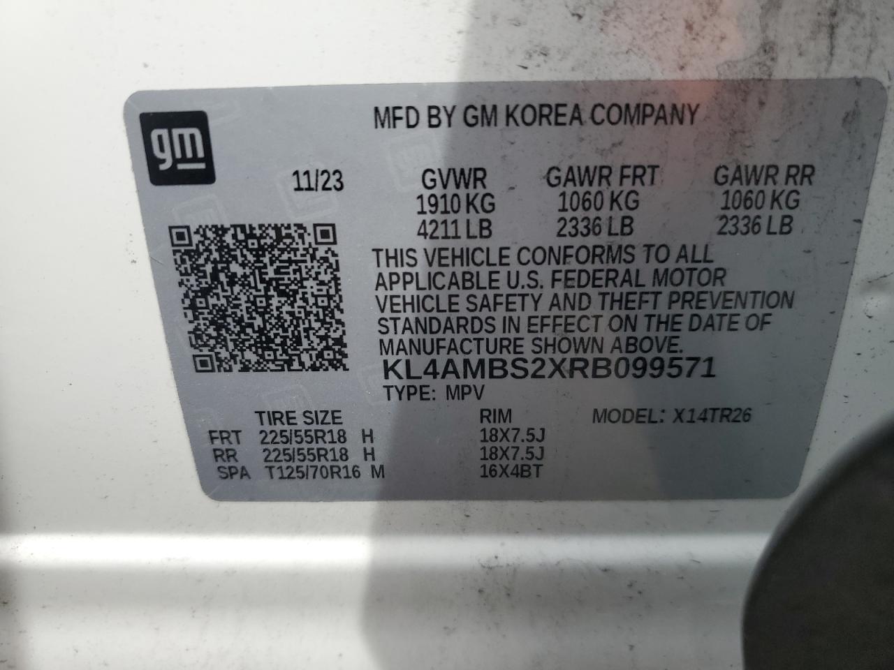 2024 Buick Encore Gx Preferred VIN: KL4AMBS2XRB099571 Lot: 80622495