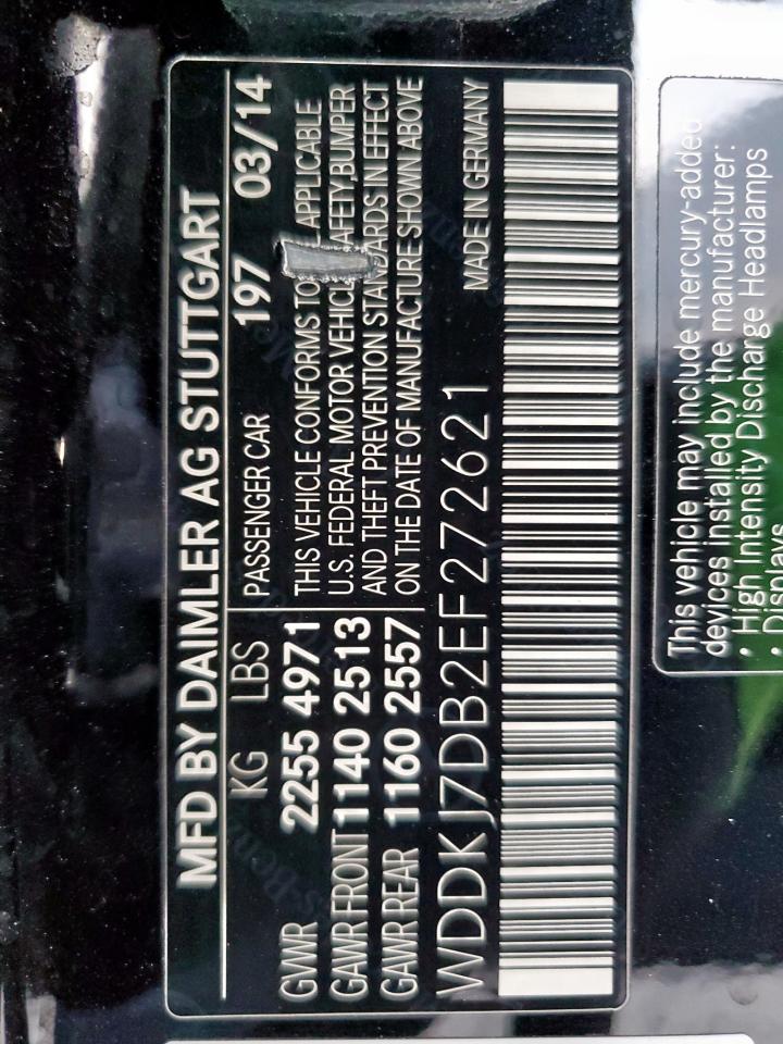 2014 Mercedes-Benz E 550 VIN: WDDKJ7DB2EF272621 Lot: 80795415