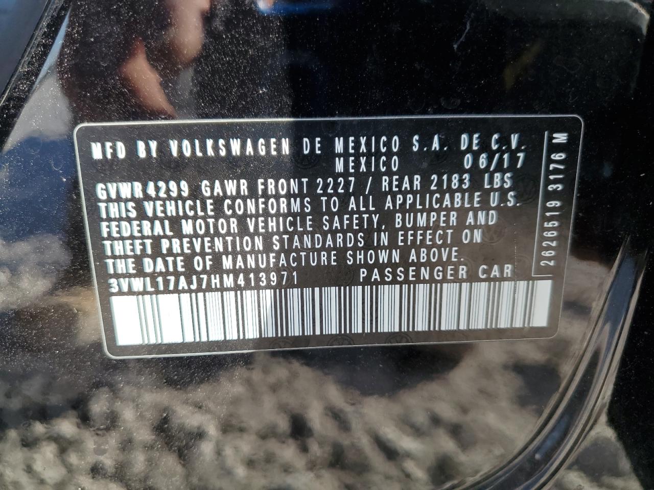 2017 Volkswagen Jetta Sel VIN: 3VWL17AJ7HM413971 Lot: 70950465