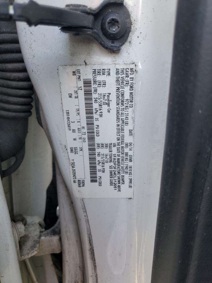 2014 Ford Focus Se VIN: 1FADP3F24EL312051 Lot: 84259915