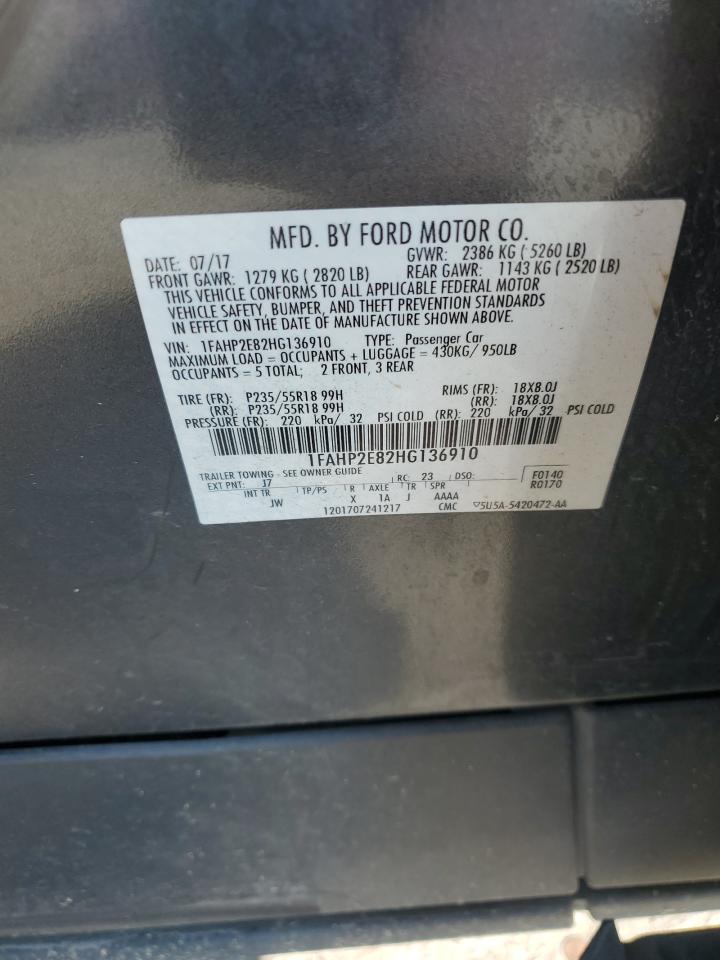 2017 Ford Taurus Sel VIN: 1FAHP2E82HG136910 Lot: 84395595