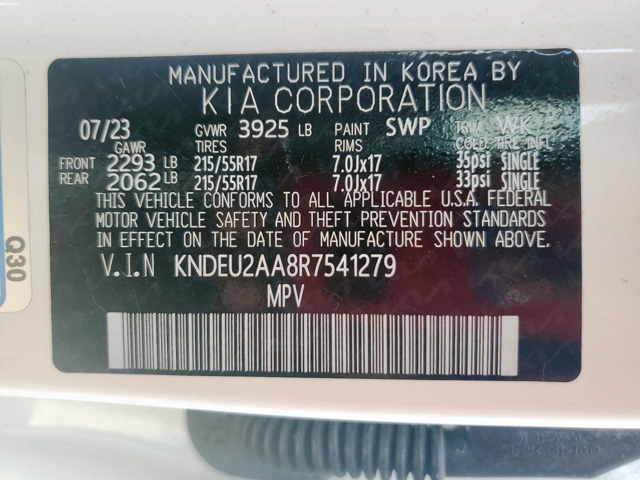 2024 Kia Seltos S VIN: KNDEU2AA8R7541279 Lot: 81006865