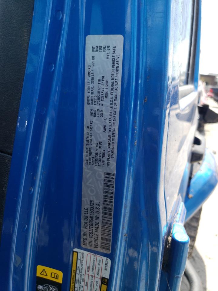 2021 Jeep Gladiator Rubicon VIN: 1C6JJTBG5ML533728 Lot: 80644785