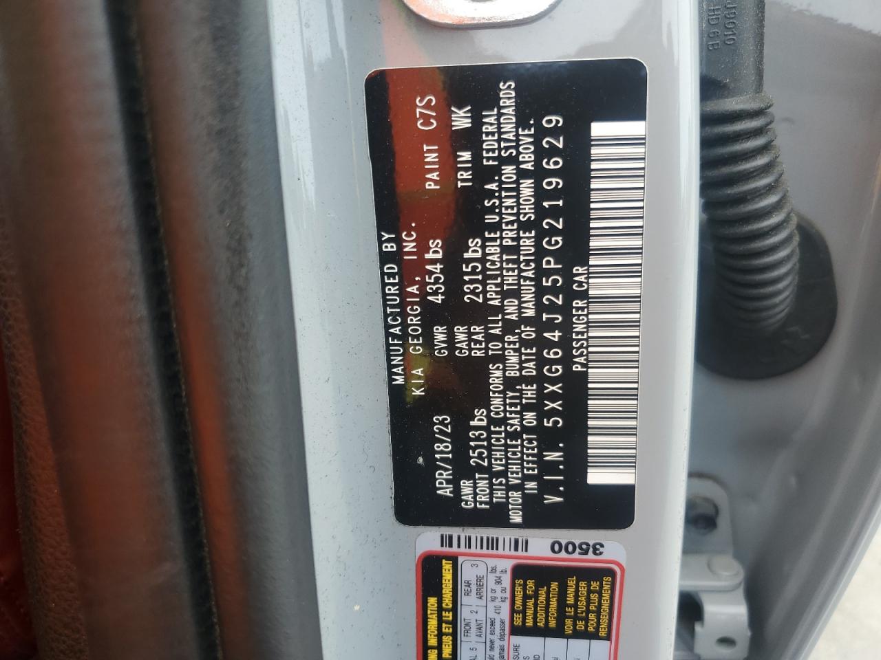 2023 Kia K5 Gt Line VIN: 5XXG64J25PG219629 Lot: 83948125