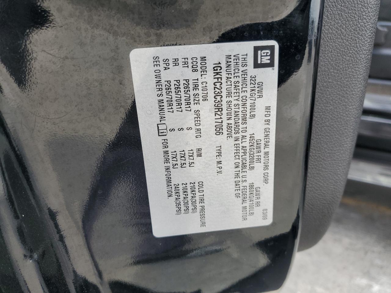 2009 GMC Yukon Sle VIN: 1GKFC23C39R217056 Lot: 71915545