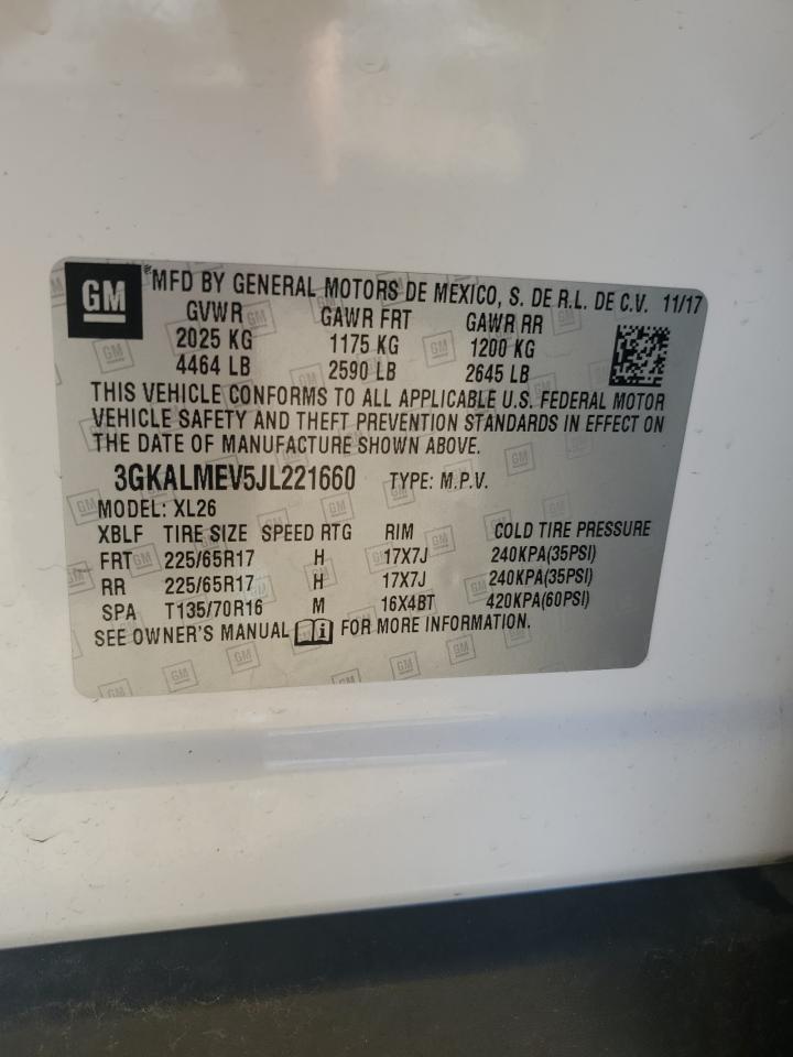 2018 GMC Terrain Sle VIN: 3GKALMEV5JL221660 Lot: 71537715