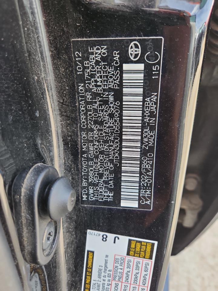 2013 Toyota Prius VIN: JTDKN3DU1D5549076 Lot: 84035975