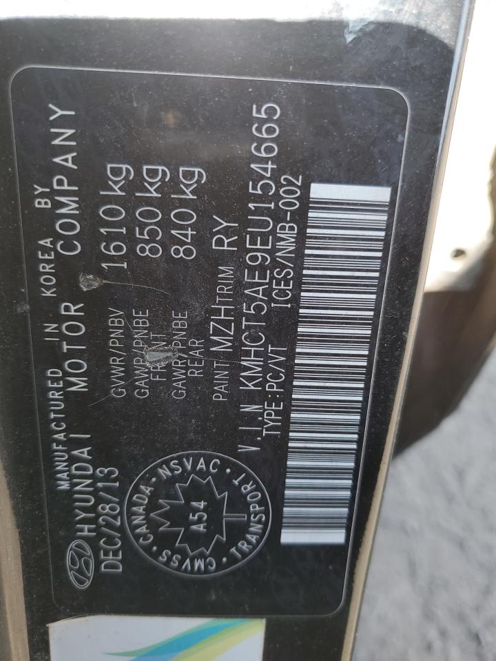 2014 Hyundai Accent Gls VIN: KMHCT5AE9EU154665 Lot: 71428185