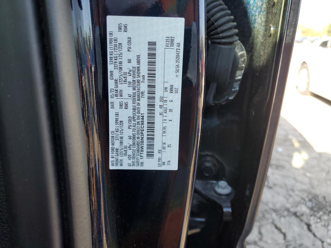 2023 Ford F350 Super Duty VIN: 1FT8W3BN3PEC98441 Lot: 81083415