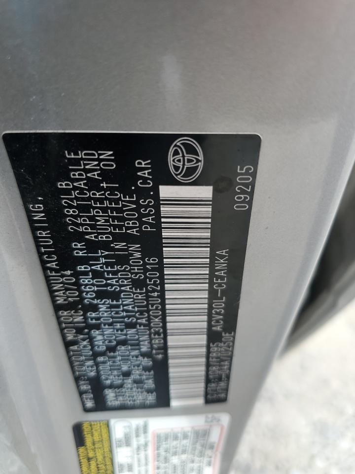 2005 Toyota Camry Le VIN: 4T1BE30K05U425016 Lot: 86147555