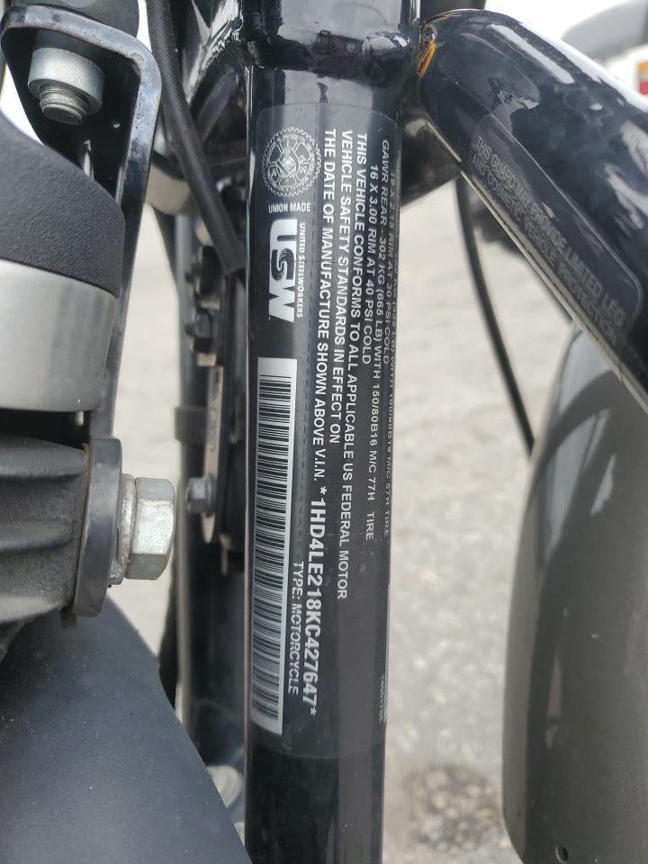 2019 Harley-Davidson Xl883 N VIN: 1HD4LE218KC427647 Lot: 70462645