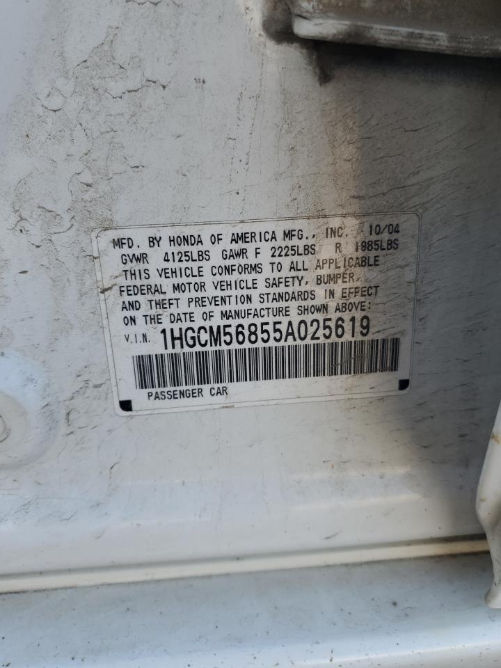 2005 Honda Accord Ex VIN: 1HGCM56855A025619 Lot: 81062005