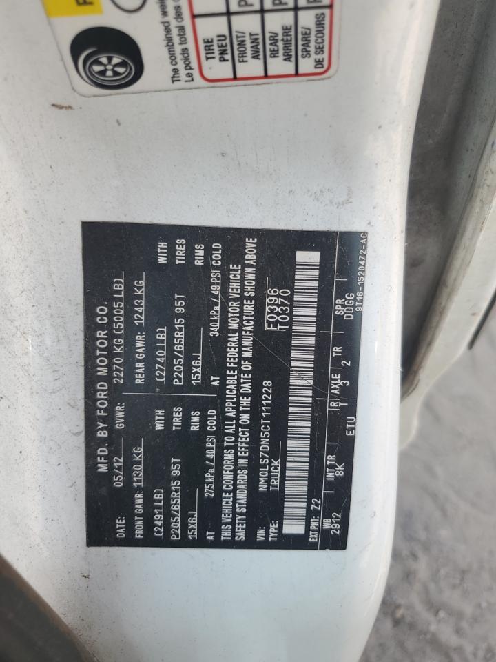 2012 Ford Transit Connect Xlt VIN: NM0LS7DN5CT111228 Lot: 71049625