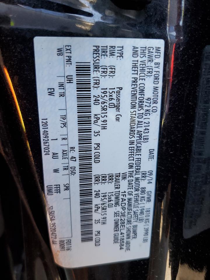 2014 Ford Focus S VIN: 1FADP3E28EL418584 Lot: 80465775