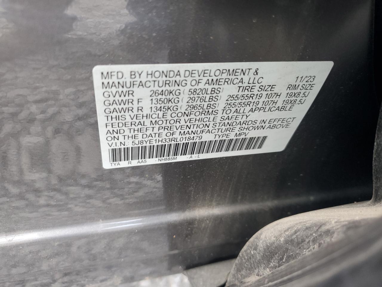 2024 Acura Mdx VIN: 5J8YE1H33RL018479 Lot: 71615145