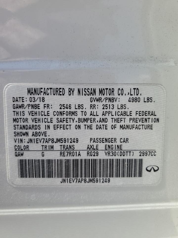 2018 Infiniti Q50 Luxe VIN: JN1EV7AP8JM591249 Lot: 81447895