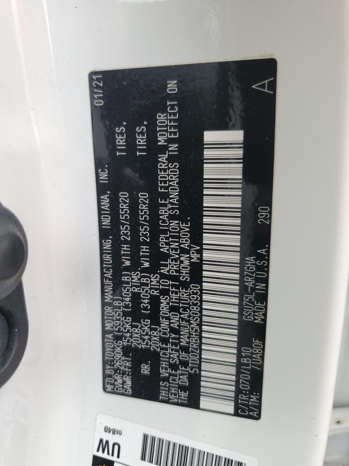 2021 Toyota Highlander Limited VIN: 5TDDZRBH5MS083930 Lot: 71264475