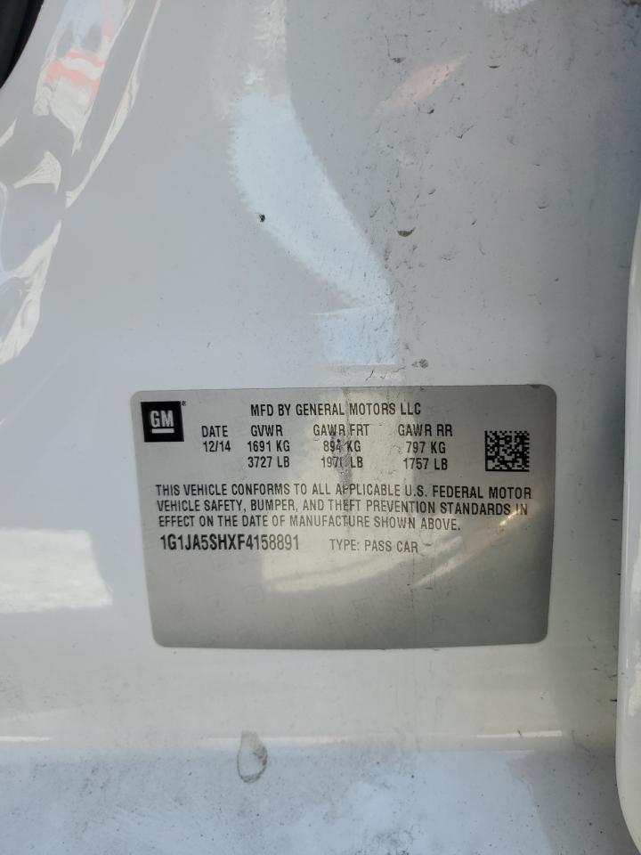 2015 Chevrolet Sonic Ls VIN: 1G1JA5SHXF4158891 Lot: 71883345