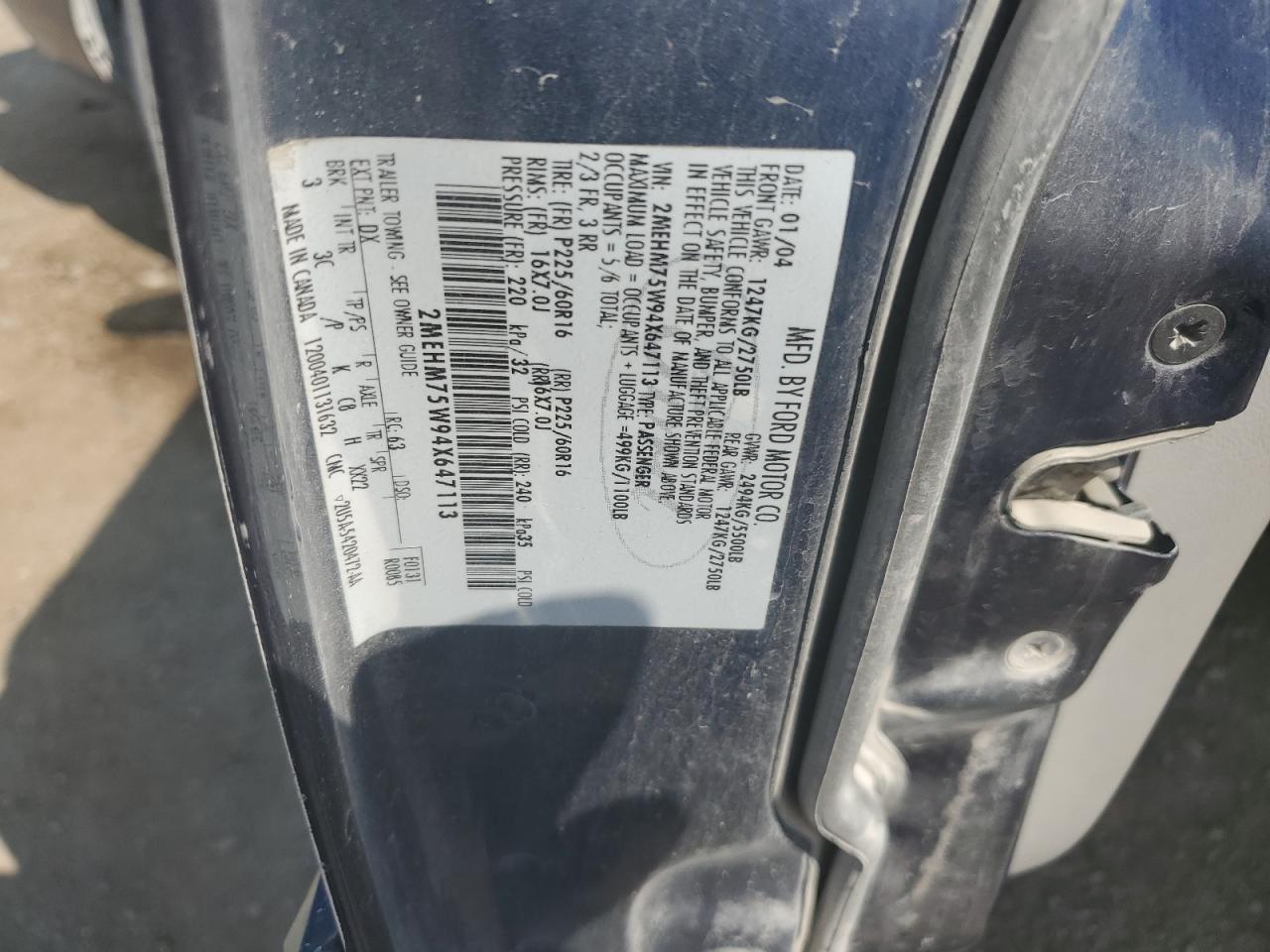 2004 Mercury Grand Marquis Ls VIN: 2MEHM75W94X647113 Lot: 71641755