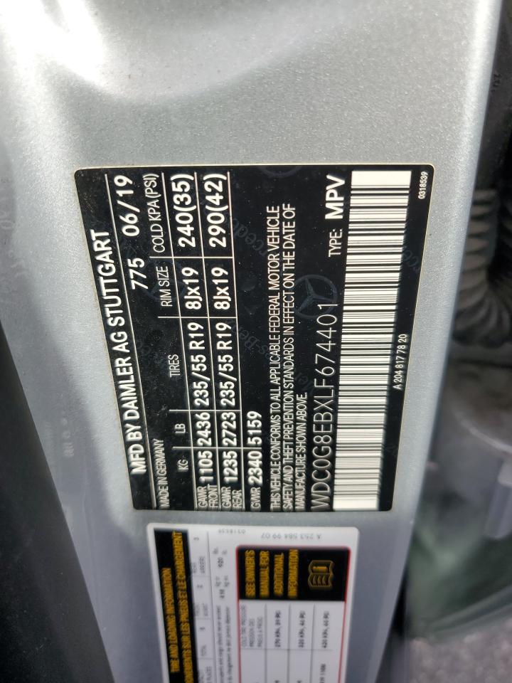 2020 Mercedes-Benz Glc 300 4Matic VIN: WDC0G8EBXLF674401 Lot: 84419045