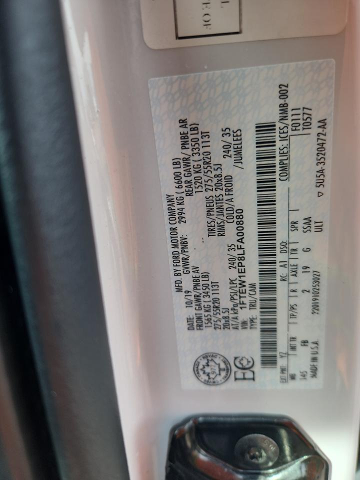 2020 Ford F150 Supercrew VIN: 1FTEW1EP8LFA00880 Lot: 81434995