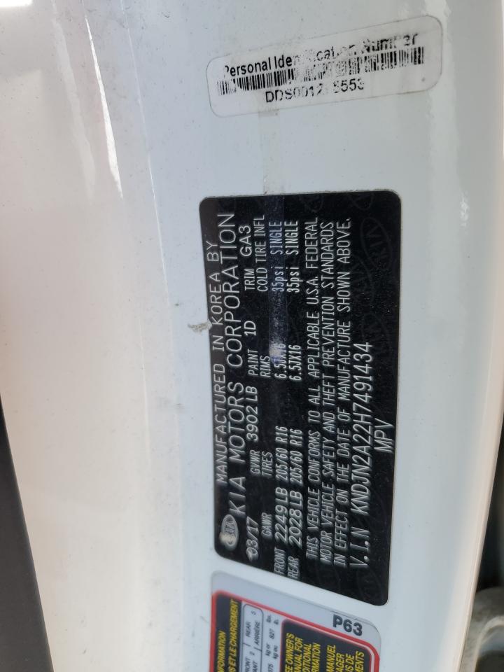 2017 Kia Soul VIN: KNDJN2A22H7491434 Lot: 81180385