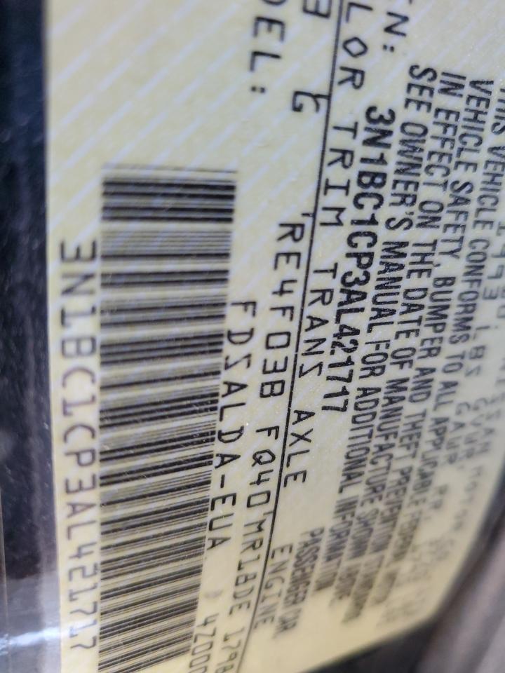 2010 Nissan Versa S VIN: 3N1BC1CP3AL421717 Lot: 81265685