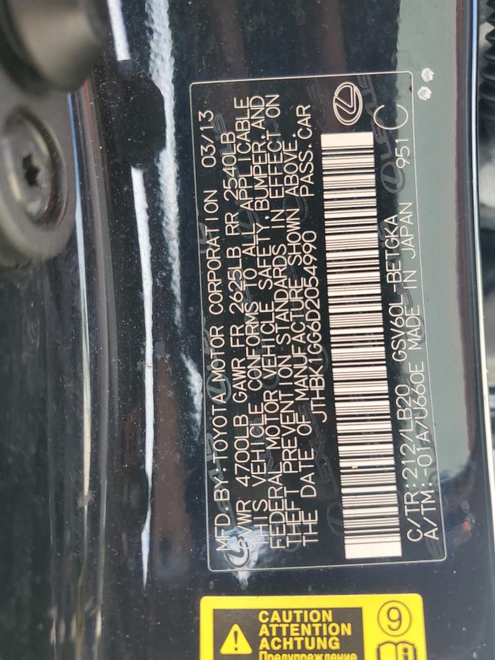 2013 Lexus Es 350 VIN: JTHBK1GG6D2054990 Lot: 80237005