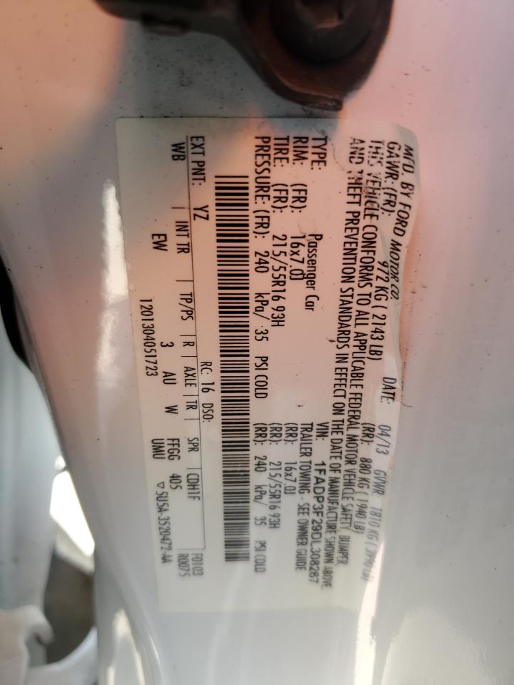 2013 Ford Focus Se VIN: 1FADP3F29DL308267 Lot: 81190835