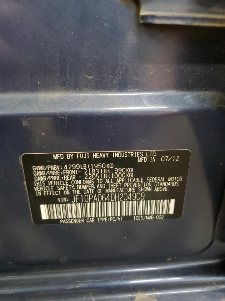 2013 Subaru Impreza Premium VIN: JF1GPAD64DH204909 Lot: 71981145