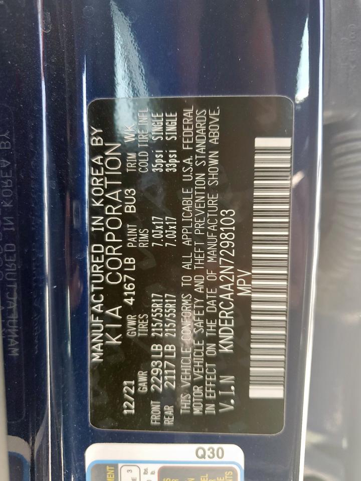 2022 Kia Seltos Ex VIN: KNDERCAA2N7298103 Lot: 72039875