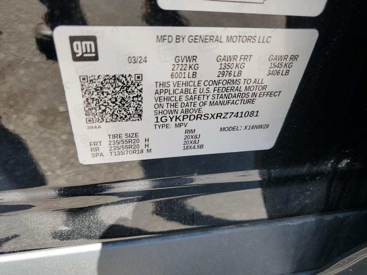 2024 Cadillac Xt6 Premium Luxury VIN: 1GYKPDRSXRZ741081 Lot: 80861615