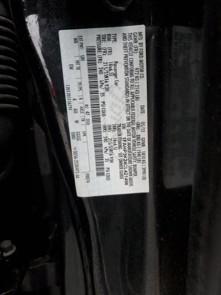 2012 Ford Focus Se VIN: 1FAHP3K24CL421498 Lot: 82078545
