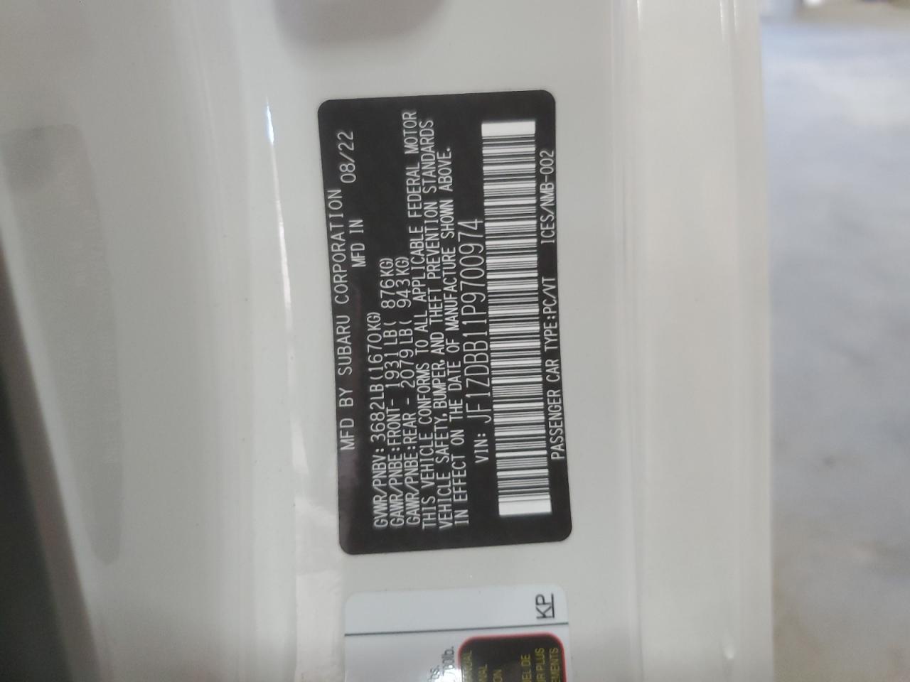 2023 Subaru Brz Premium VIN: JF1ZDBB11P9700974 Lot: 71434425