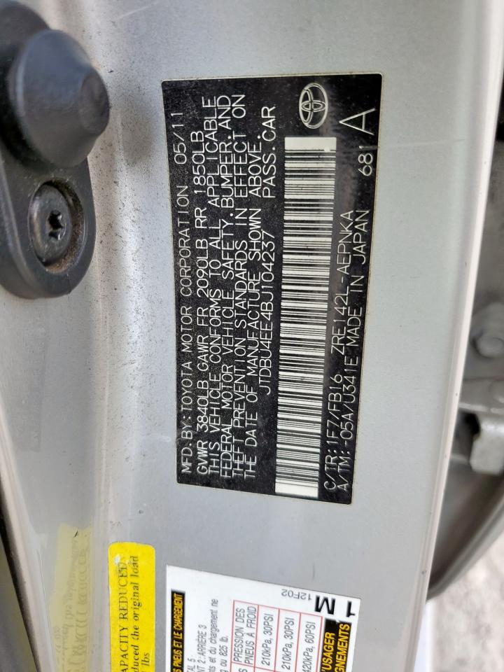 2011 Toyota Corolla Base VIN: JTDBU4EE4BJ104237 Lot: 81360095