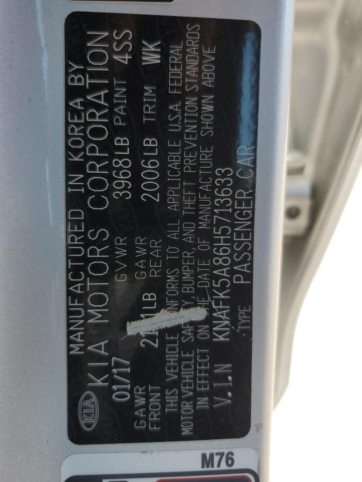 2017 Kia Forte Lx VIN: KNAFK5A86H5713633 Lot: 80143465