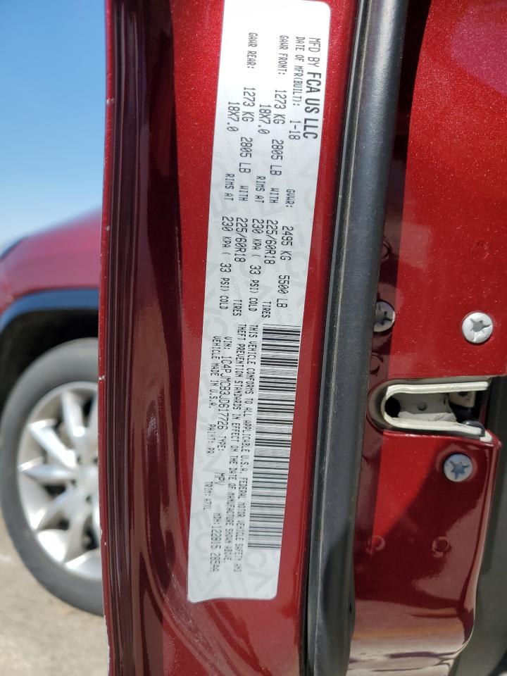 2018 Jeep Cherokee Latitude VIN: 1C4PJMCB3JD617726 Lot: 81002085