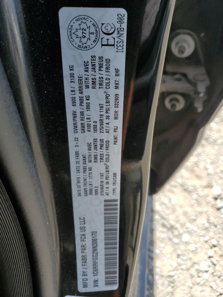 2022 Ram 1500 Tradesman VIN: 1C6RRFGG2NN306170 Lot: 72087245