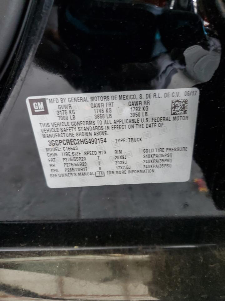 2017 Chevrolet Silverado C1500 Lt VIN: 3GCPCREC2HG490154 Lot: 80674865
