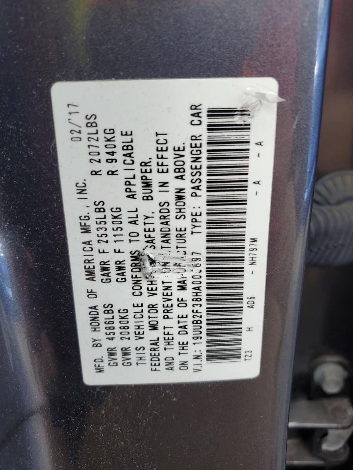 2017 Acura Tlx VIN: 19UUB2F38HA005897 Lot: 71934175