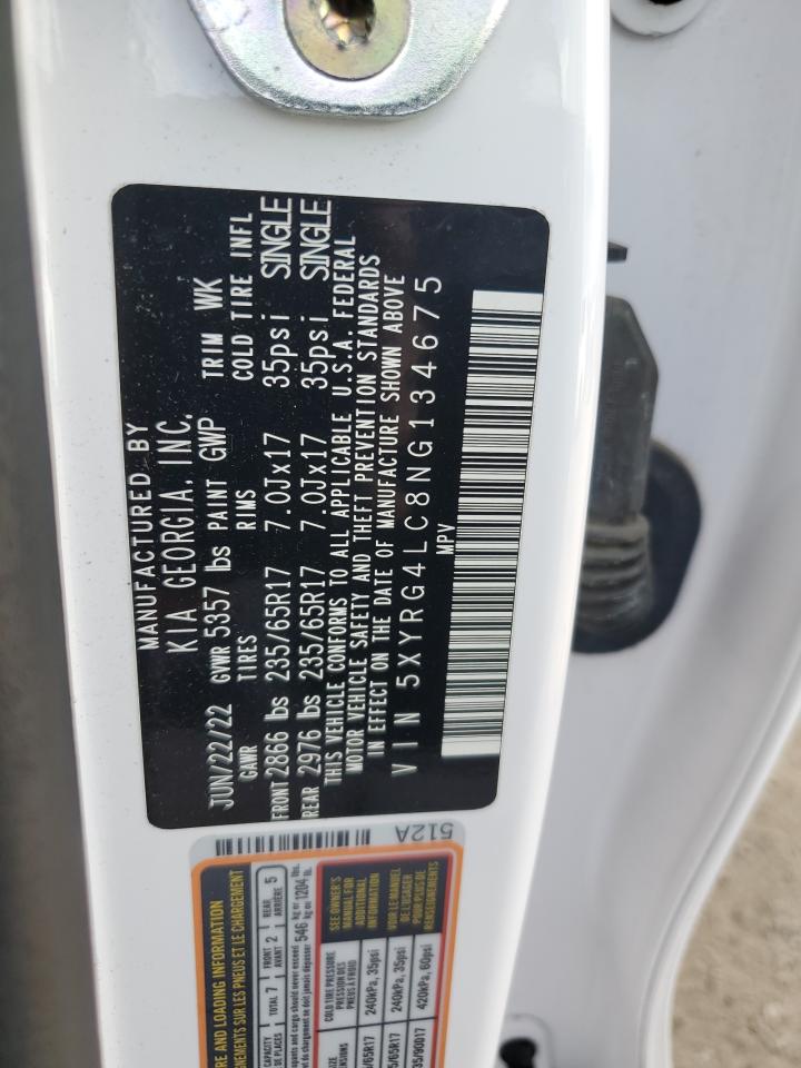 2022 Kia Sorento Lx VIN: 5XYRG4LC8NG134675 Lot: 83876725