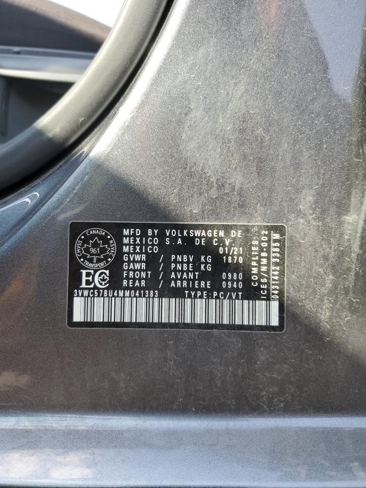 2021 Volkswagen Jetta S VIN: 3VWC57BU4MM041383 Lot: 67898855