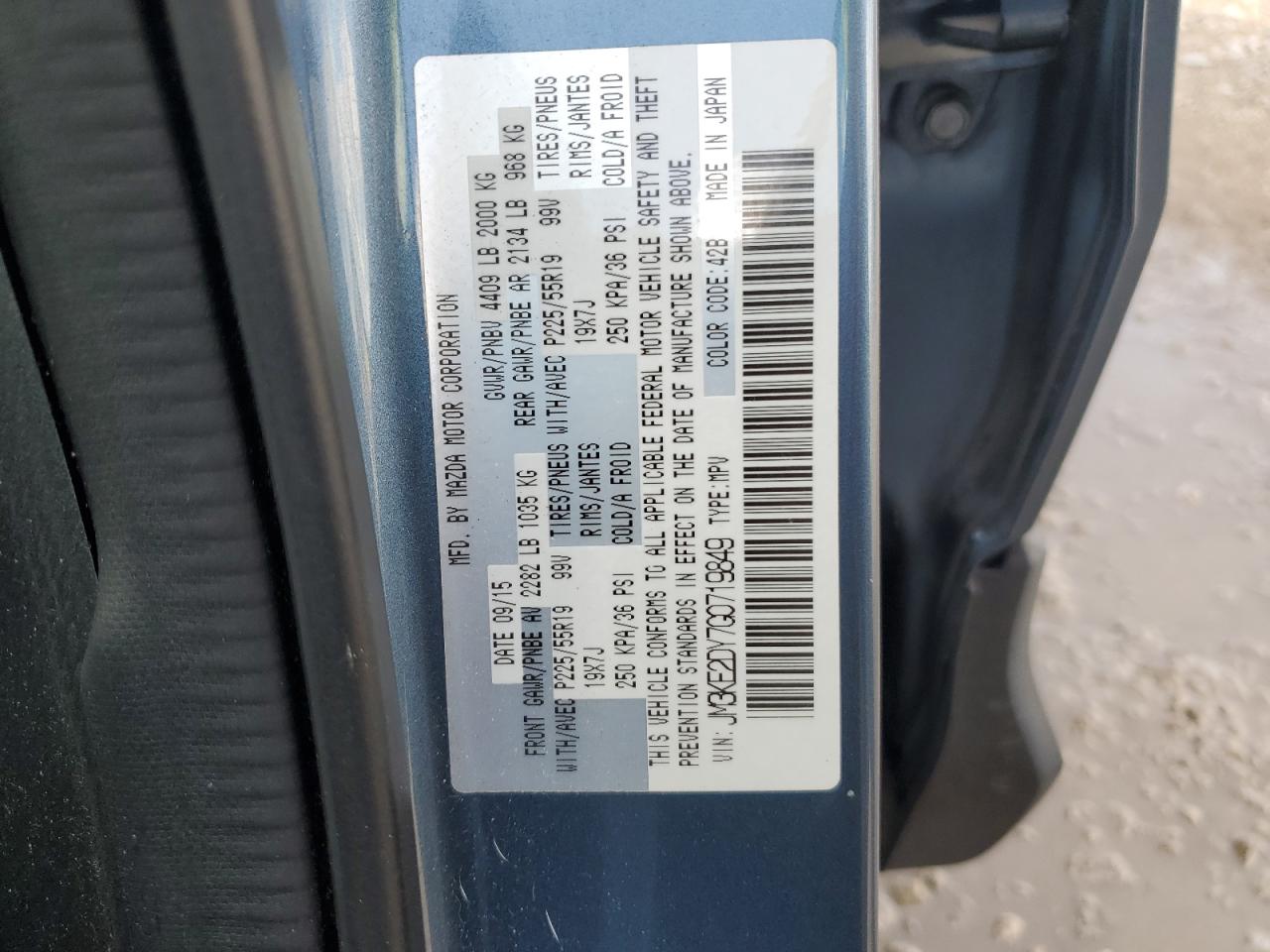 2016 Mazda Cx-5 Gt VIN: JM3KE2DY7G0719849 Lot: 82033725