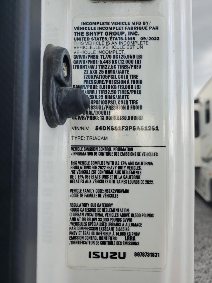 2023 Isuzu Ftr - Expeditor Truck VIN: 54DK6S1F2PSA51261 Lot: 81010005